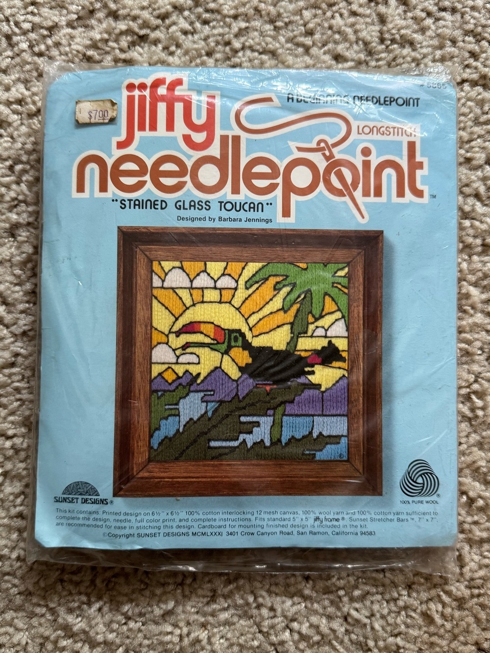 Jiffy Needlepoint Kit ‘Stained Glass Toucan’